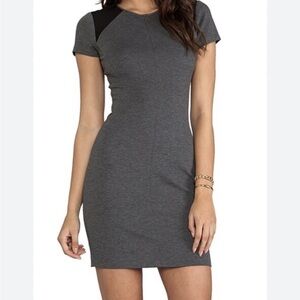 Diane Von Furstenberg Havana Knit Dress Gray Mesh Inset Business Designer Work